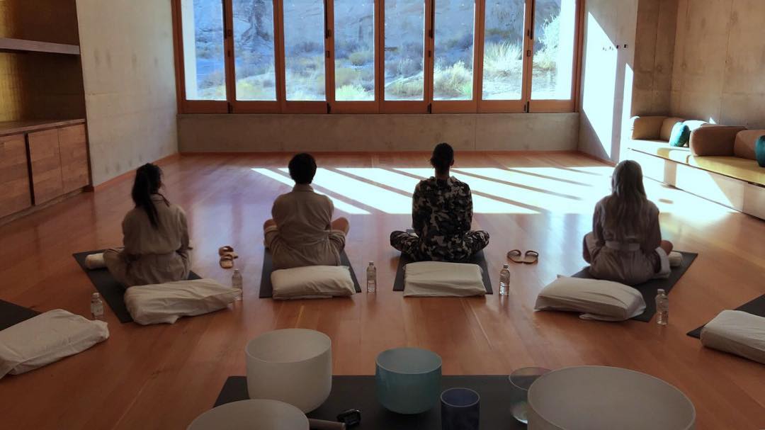 Kourtney Kardashian practicing mindfulness