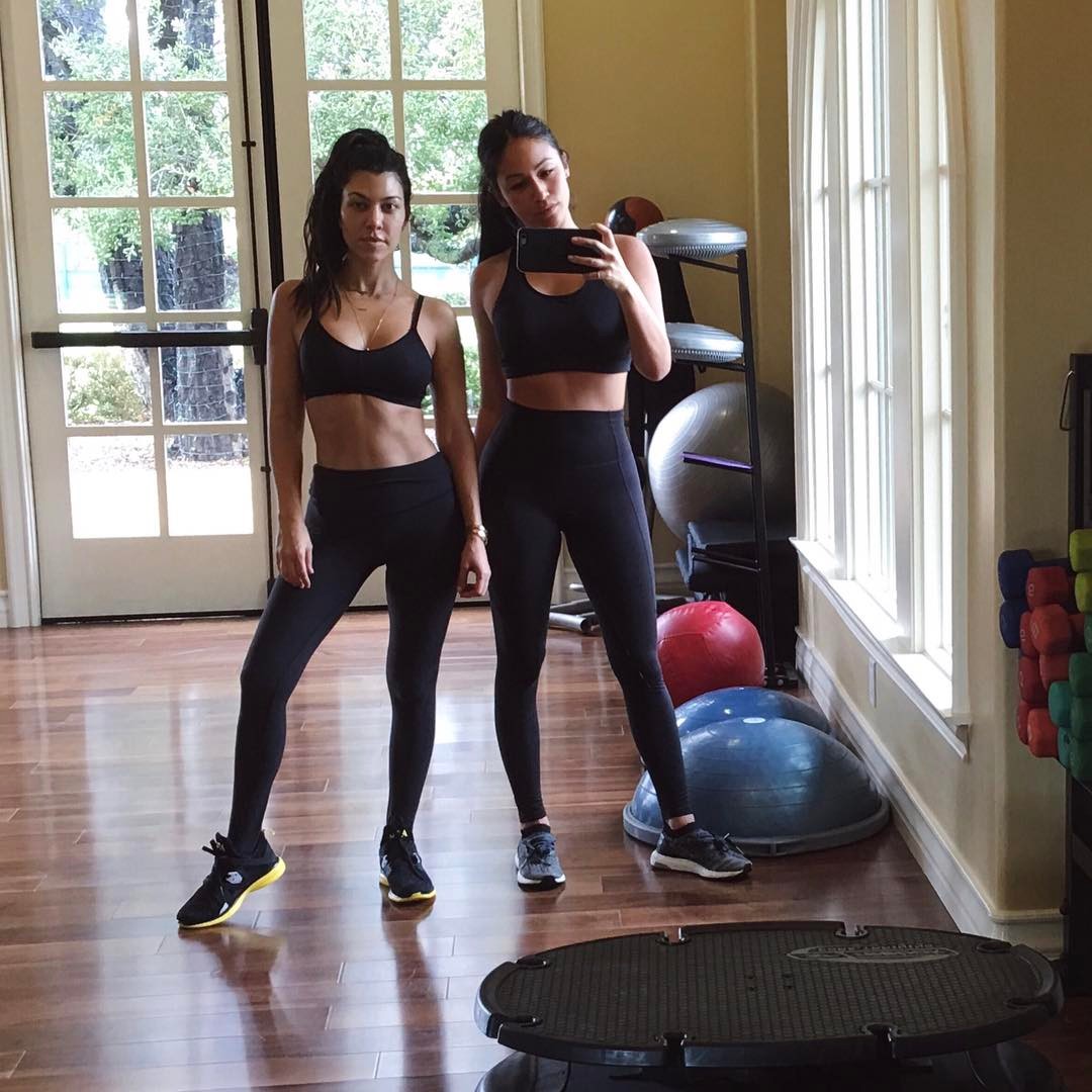 Kourtney Kardashian and steph shep in the gym