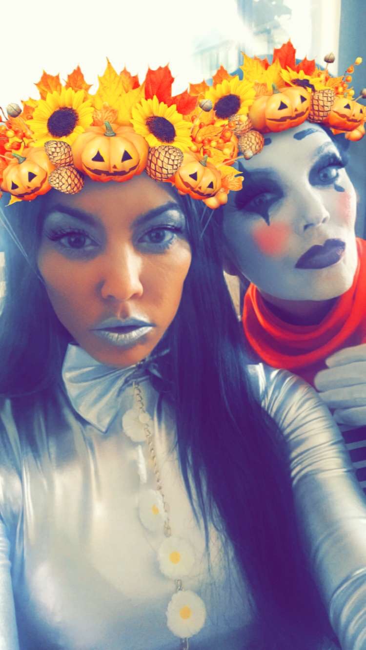 Kourtney Kardashian and Kris Jenner on Halloween Kris as mime