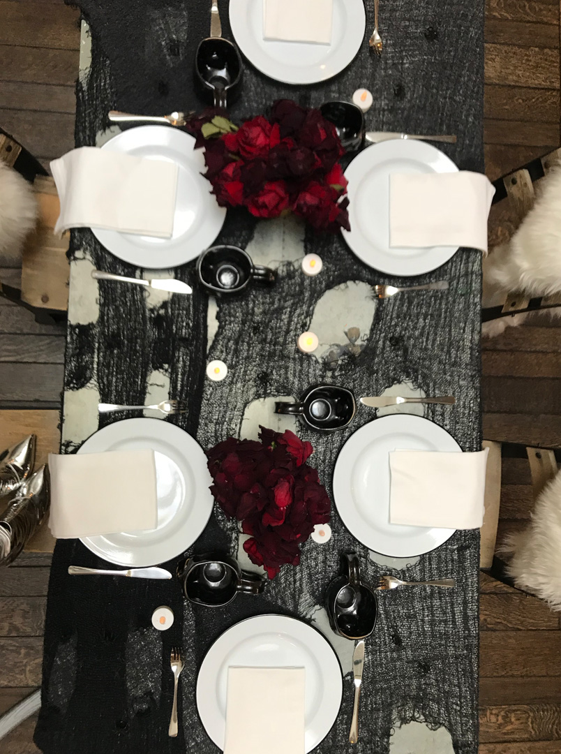 Kourtney Kardashian Halloween table black table