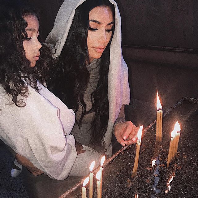 kim kardashian and north west at Etchmiadzin Cathedral