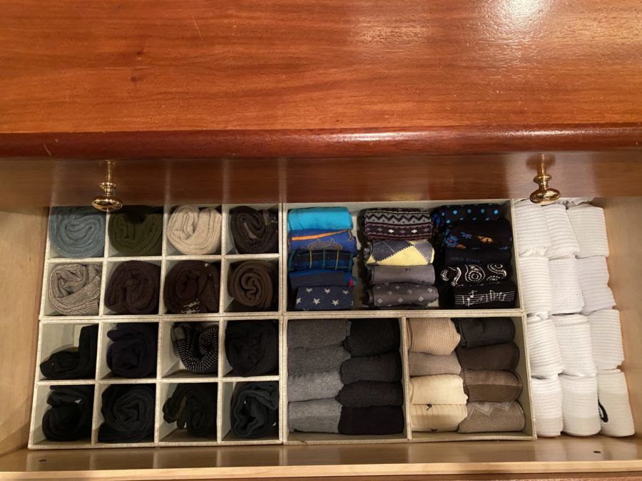 Rod Stewart organized sock drawer