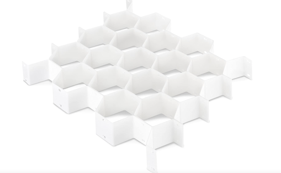Whitmor White Honeycomb Drawer Organizer