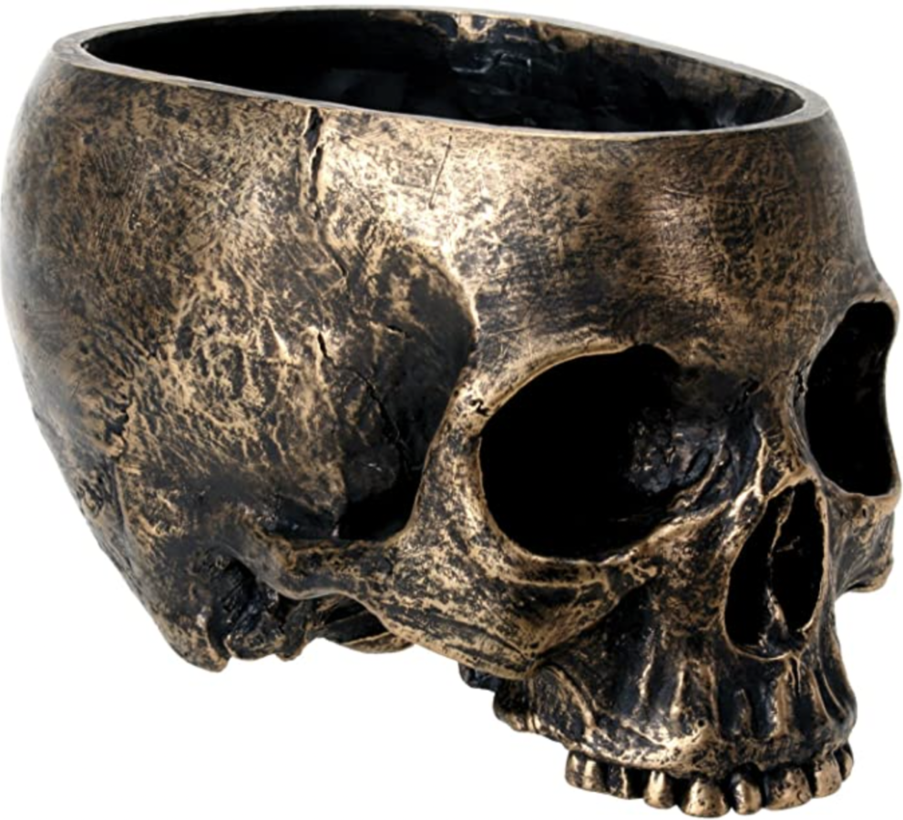 SUMMIT COLLECTION Bronze Resin Halloween Skull Candy Bowl $29