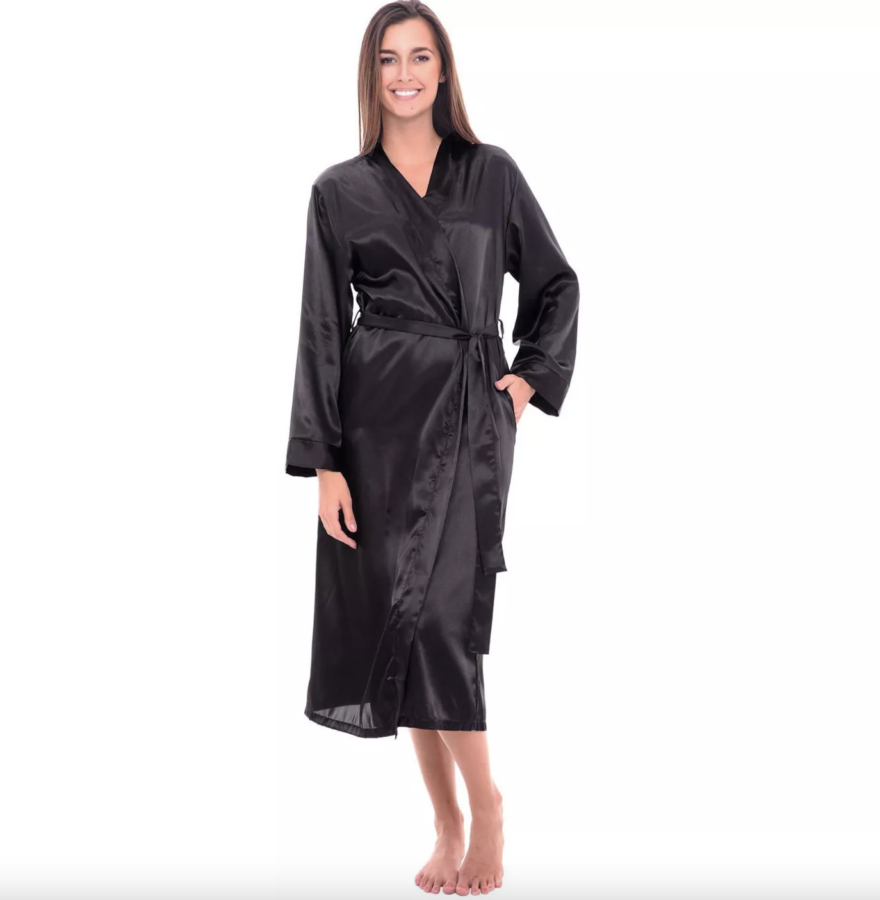 Alexander Del Rossa Women's Lightweight Satin Robe, Long Kimono $28