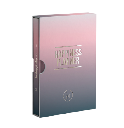 The Happiness Planner 100-Day Happiness Planner in Pink and Charcoal $30