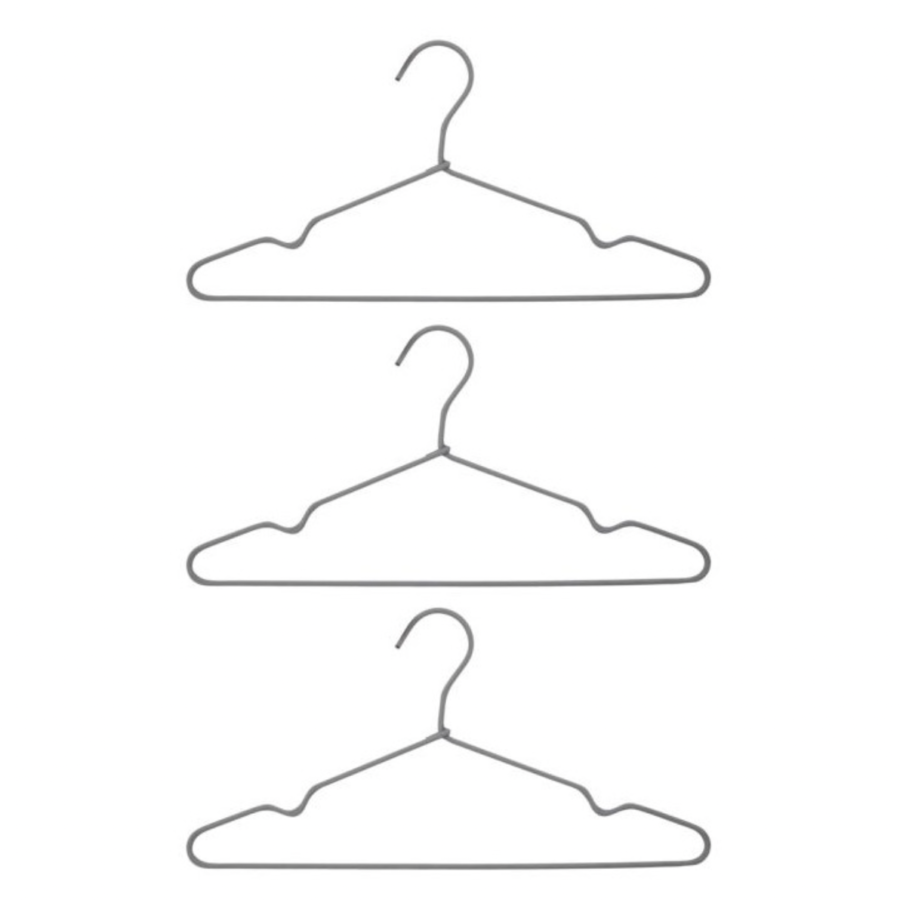 House Doctor Fabric Covered Coat Hangers - Set of 3 Light grey $9