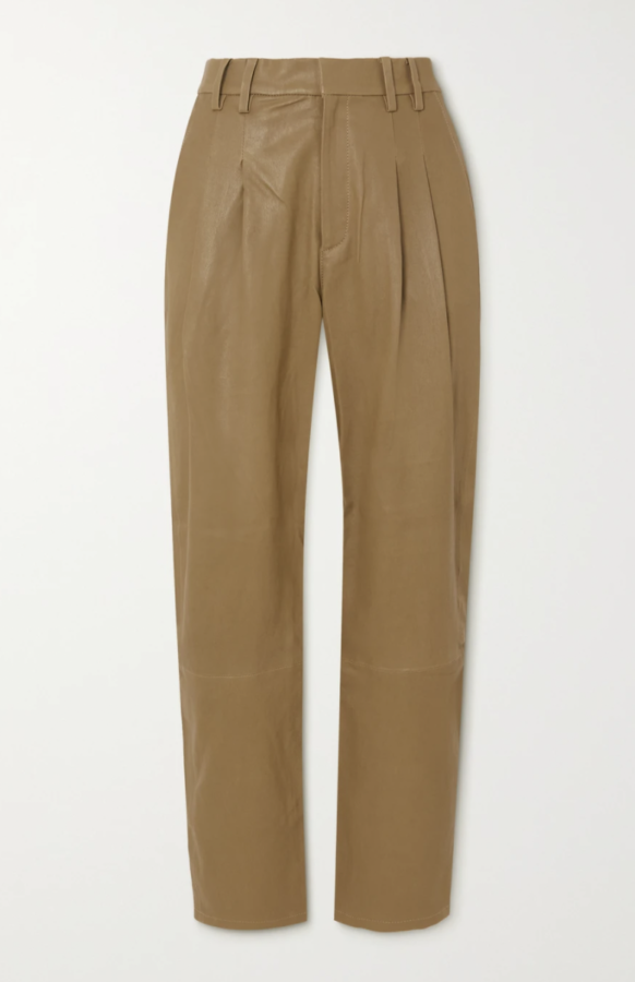 SPRWMN Pleated Leather Tapered Pants ($1,375)
