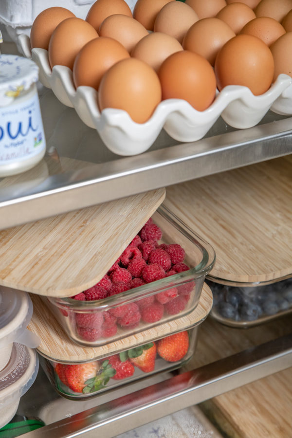 Kris Jenner refrigerator eggs and raspberries