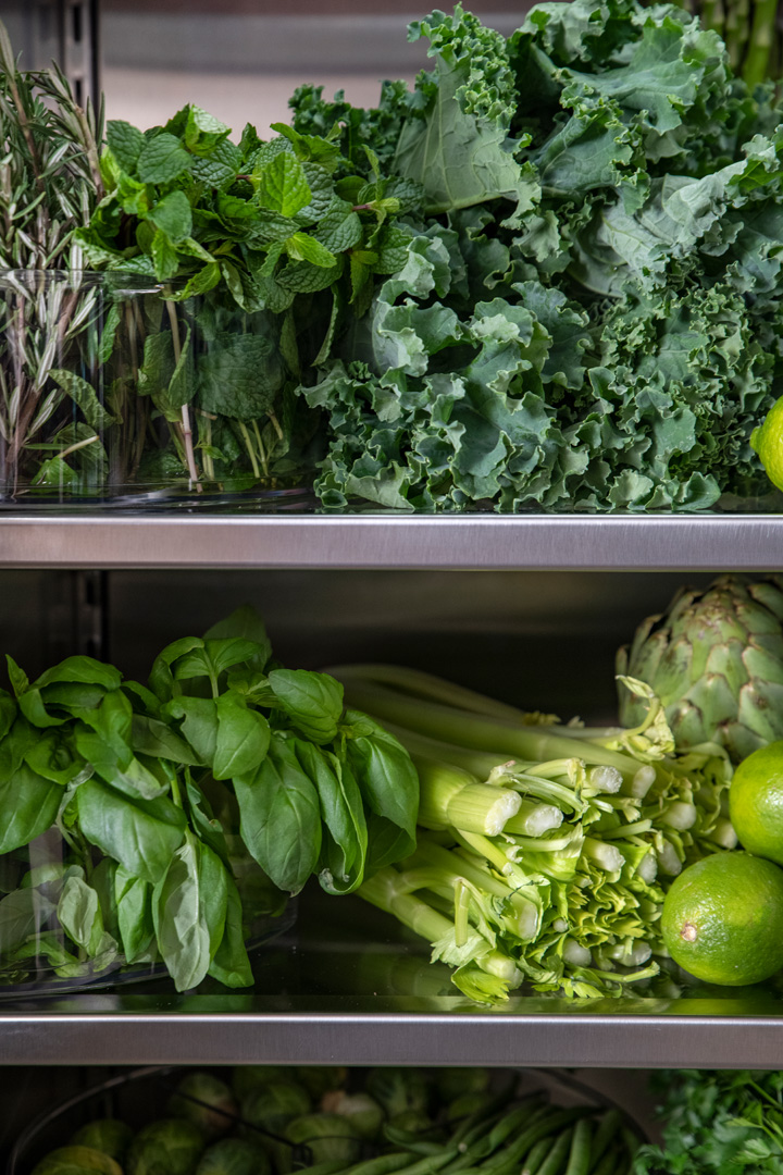 Kris Jenner refrigerator celery and lettuce