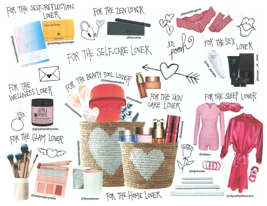 Poosh valentine&#8217;s day gift guide collage doodle