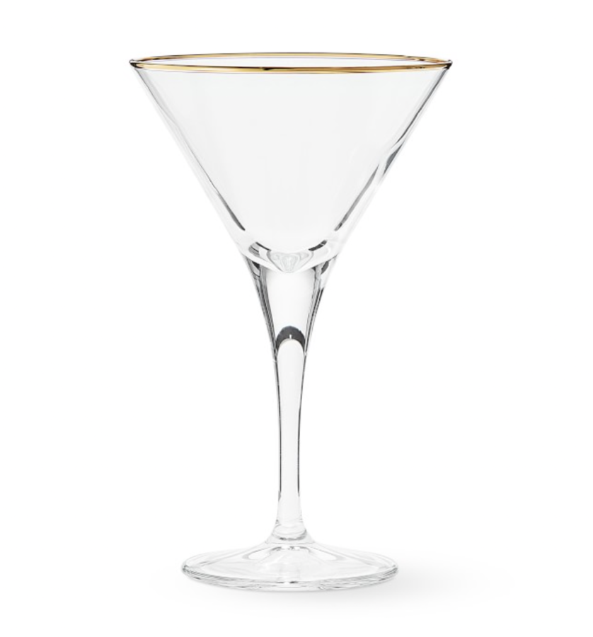 Williams Sonoma Gold Rim Martini Glasses, Set of 4 $60