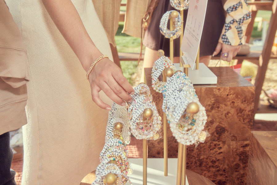 beaded bracelets on jewelry stand