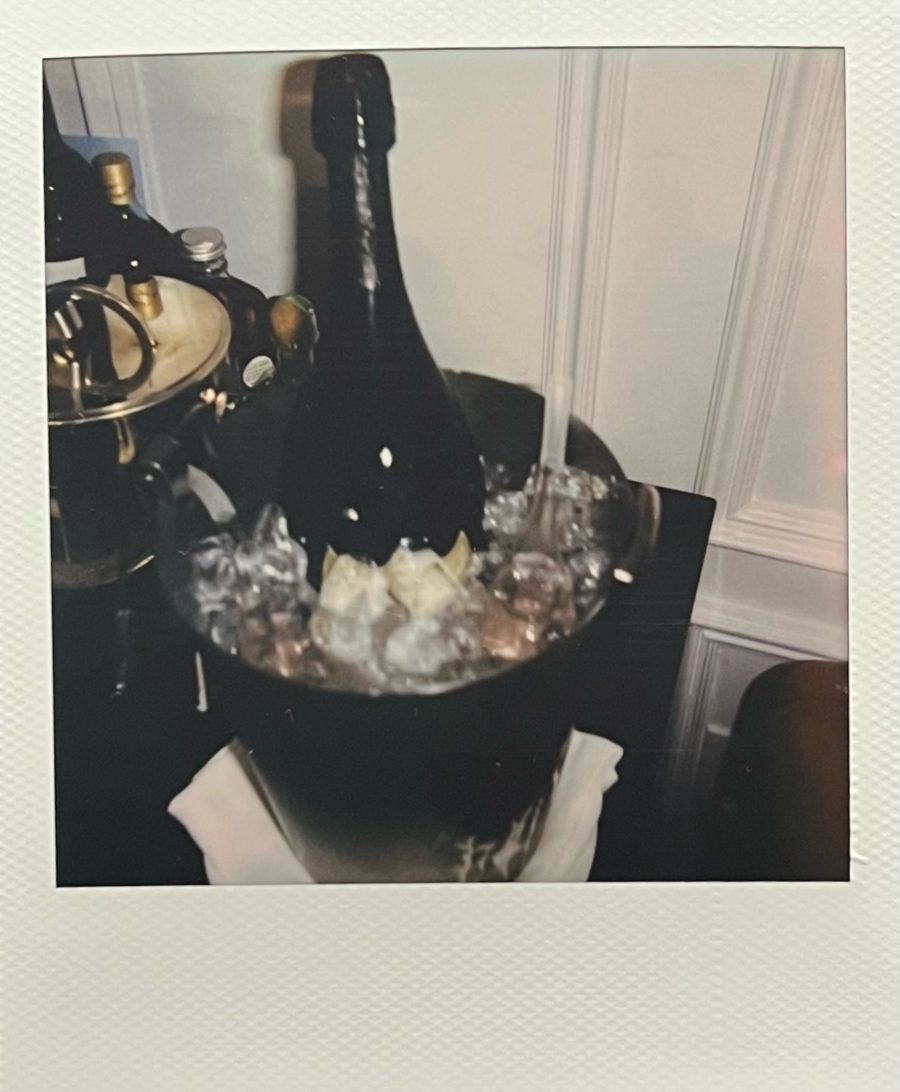 champagne and cryo globes in ice bucket