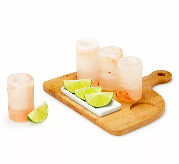 Uncommon Goods Himalayan Salt Tequila Glasses - Set of 4 + Tray $30
