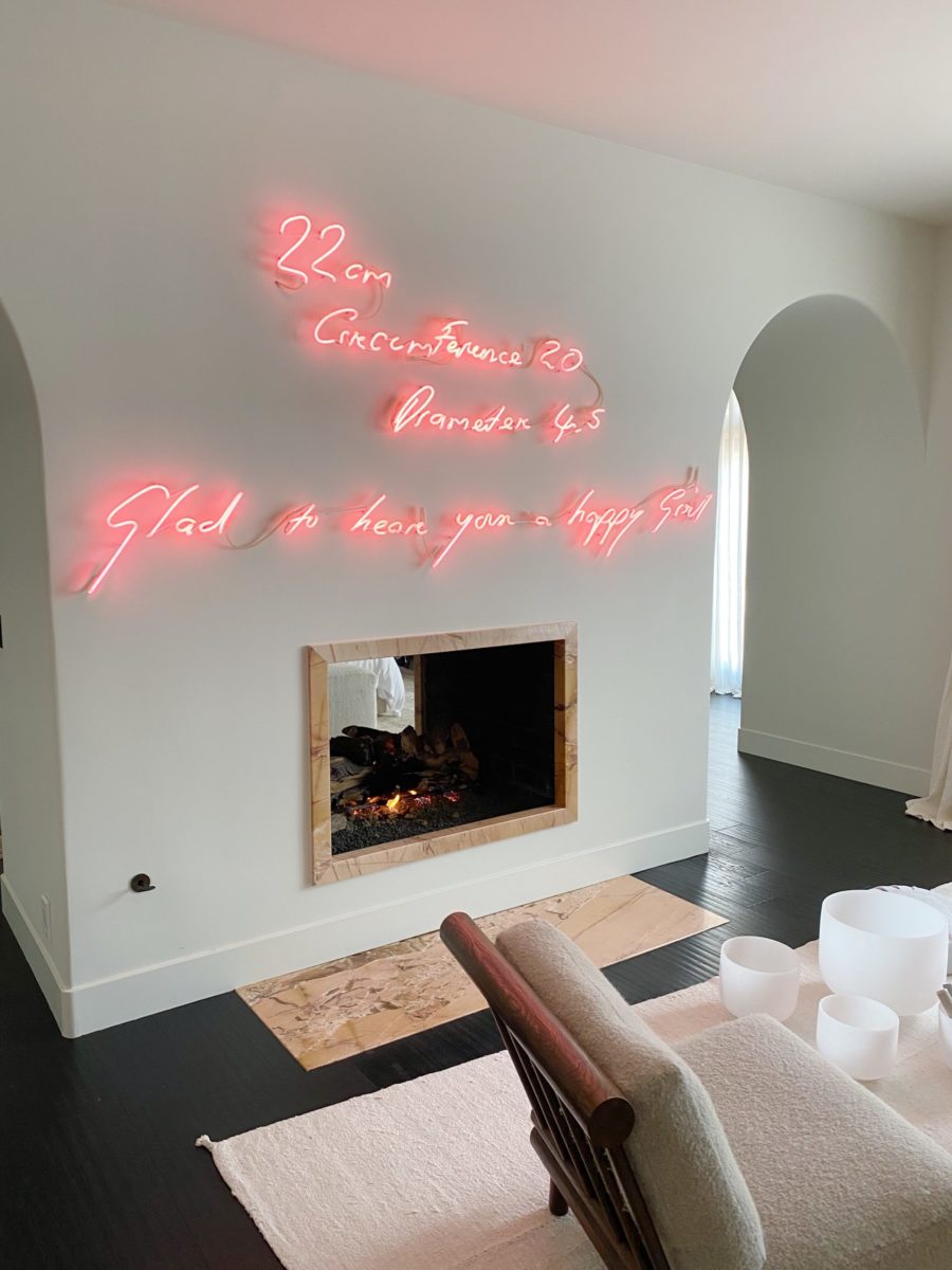 kendall jenner fireplace neon sign