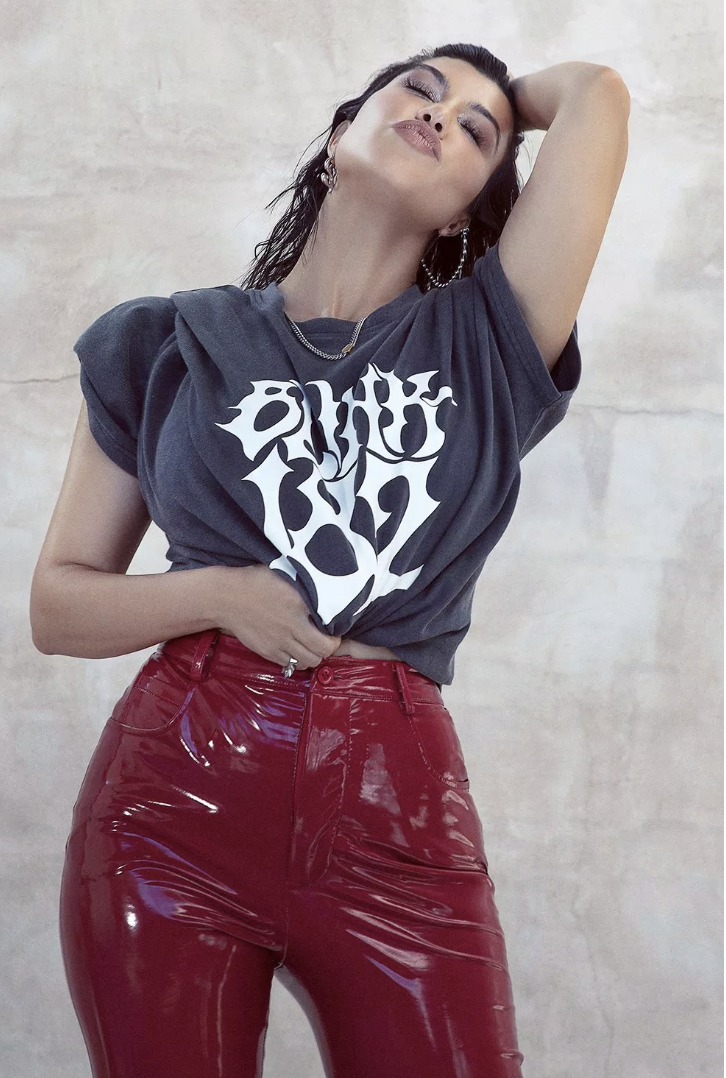Boohoo x Kourtney Kardashian Barker oversized blink 182 license t-shirt $30