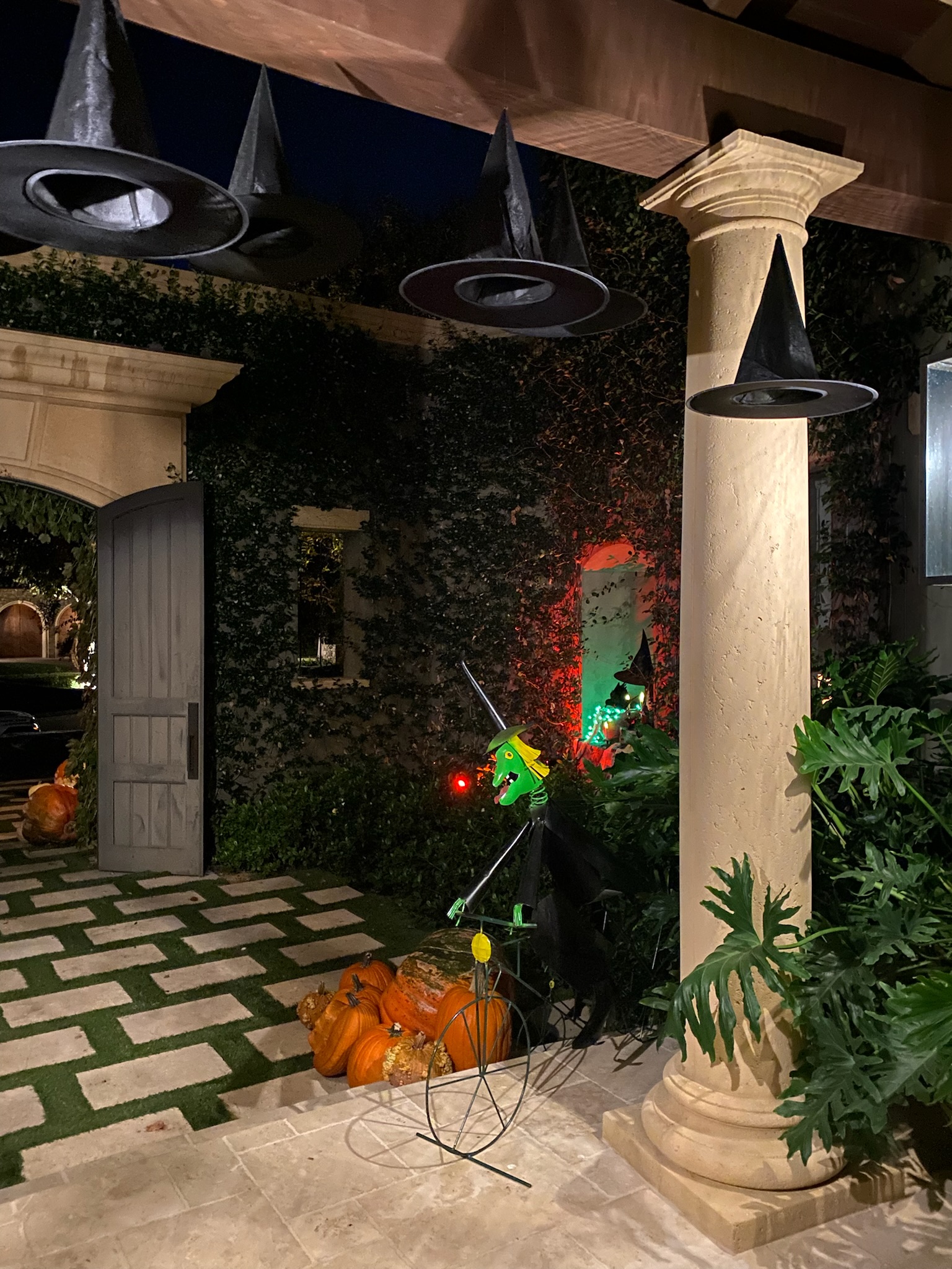 Kourtney&#8217;s Halloween decor witch hats