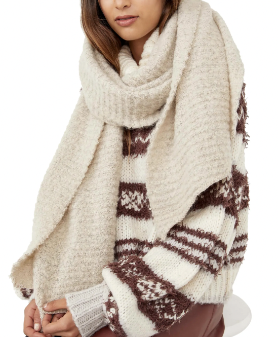 Free People Ripple Recycled Blend Blanket Scarf $48