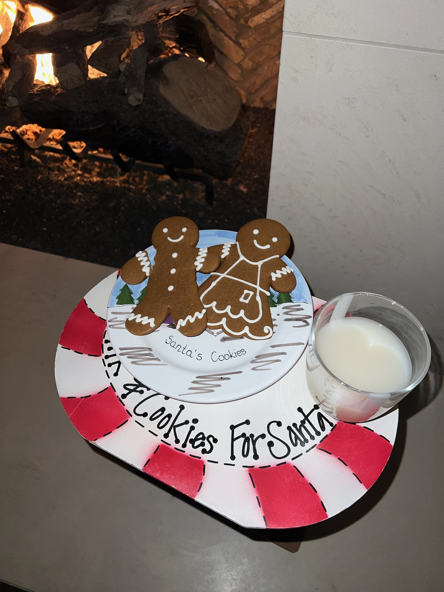 KKB Holiday Decor Milk and Cookies Table Top View