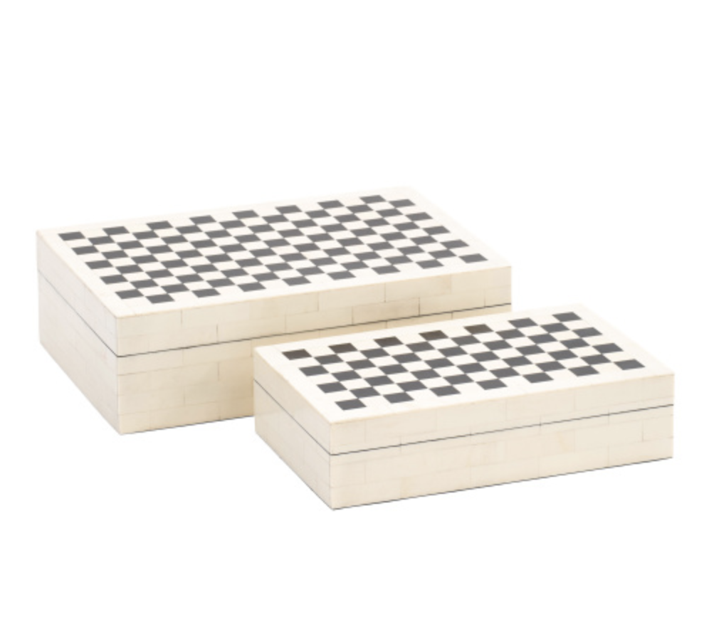 Sagebrook Home Set Of 2 Checkered Boxes $40