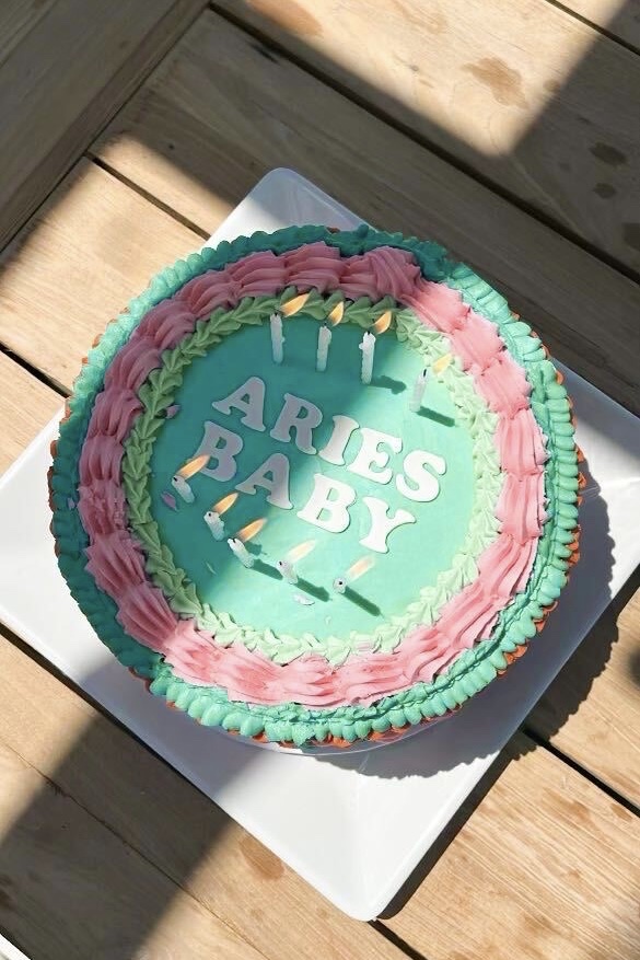 Kourtney Kardashian Barker&#8217;s Aries Baby blue birthday cake