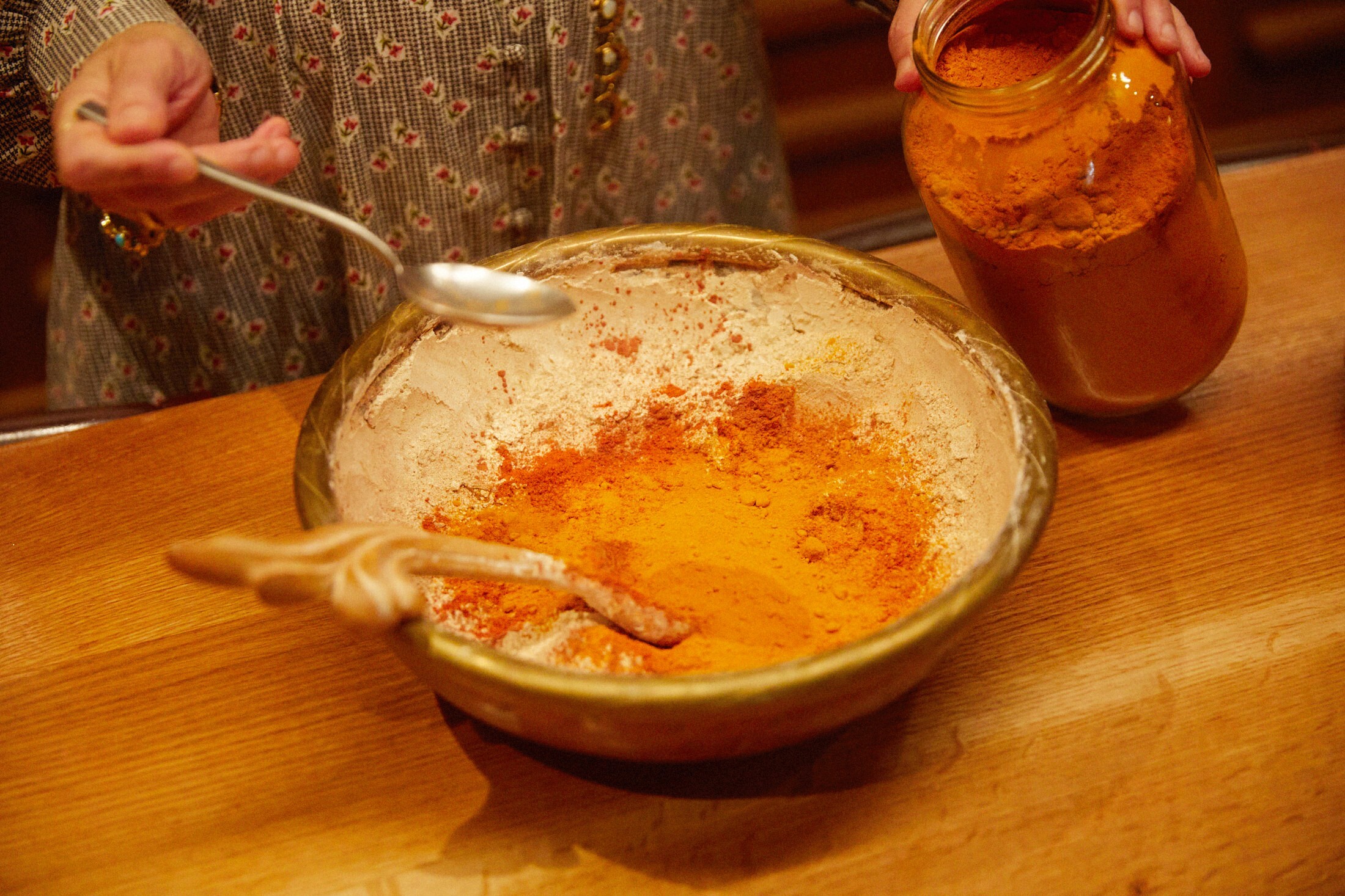 photo ofphoto of bowl with powder and spices being added