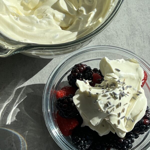 Lavender Whipped Cream with Berries