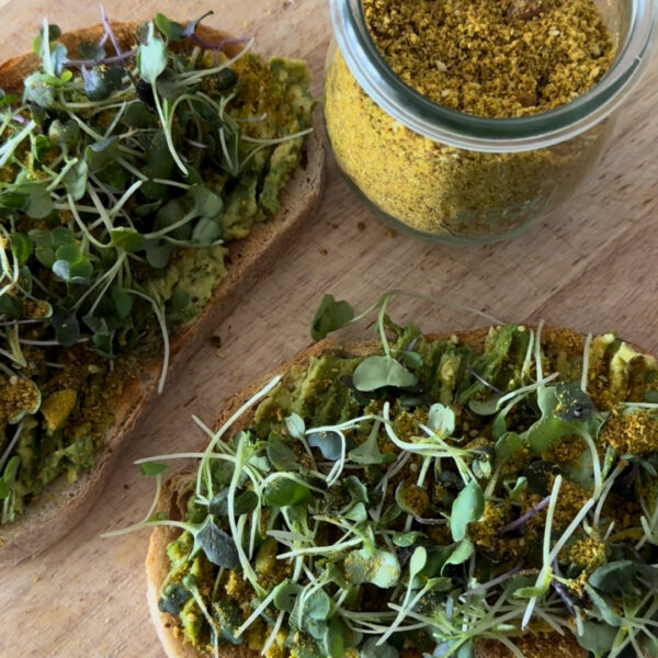 Goes to article Avocado Toast with Turmeric Nut-Seed Mix 