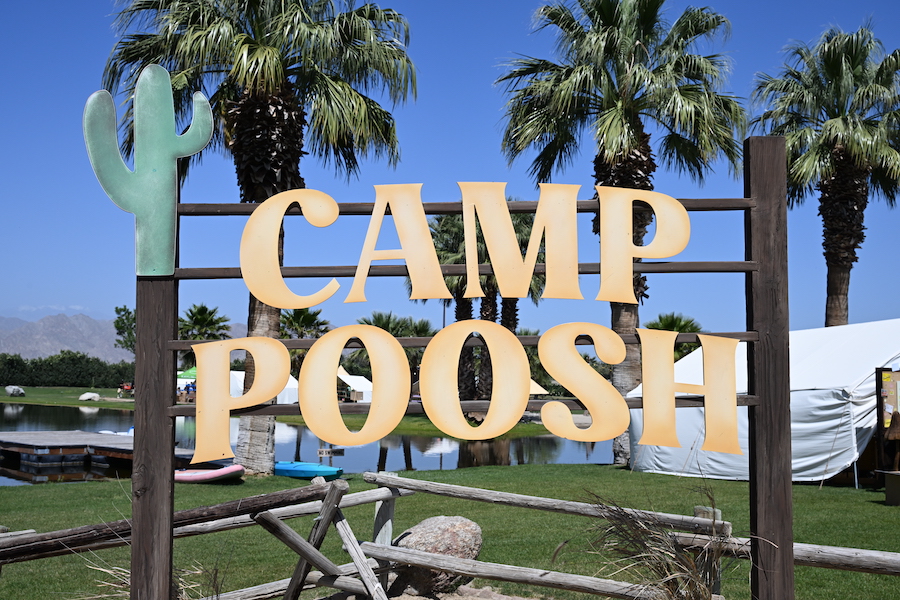 The large outdoor camp poosh sign