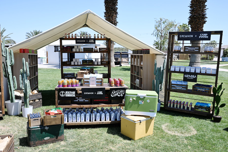 The Erewhon booth full of products