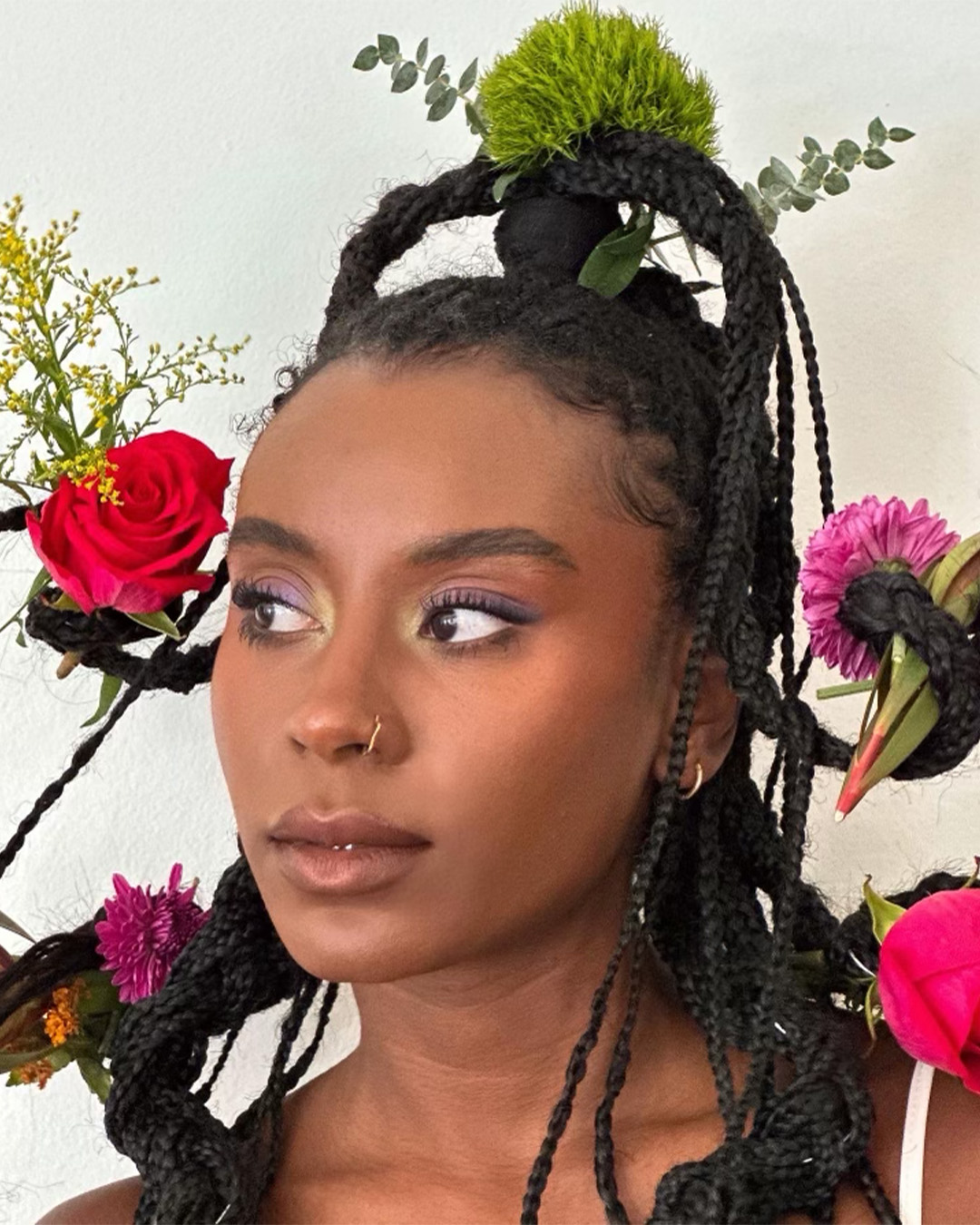 Cierra Wright with flowers in her hair
