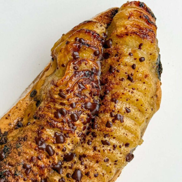 Air Fryer Banana Peanut Butter Toast