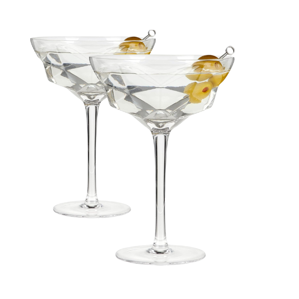 Shop Viski Faceted Martini Glasses (Set of 2)