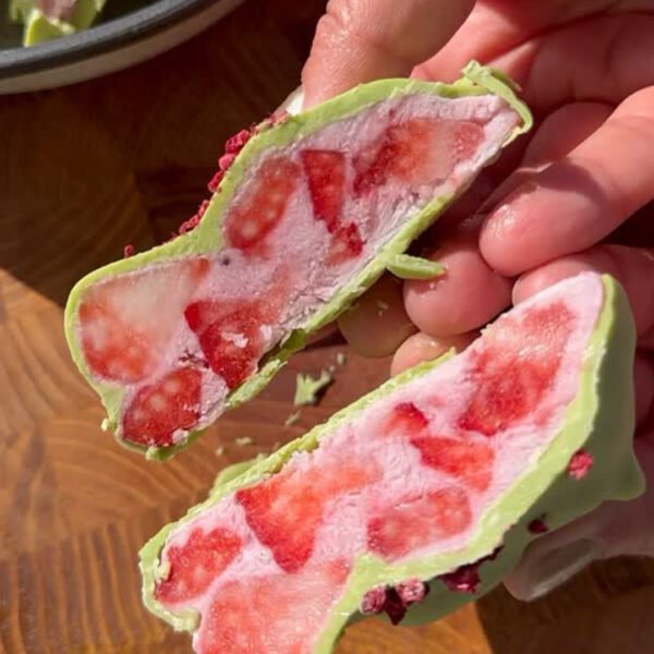 Strawberry Matcha Frozen Clusters