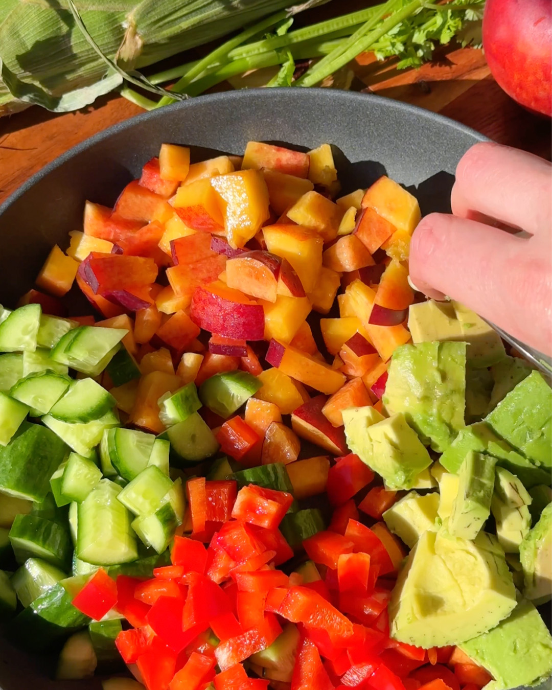 Peach and Feta Corn Salad