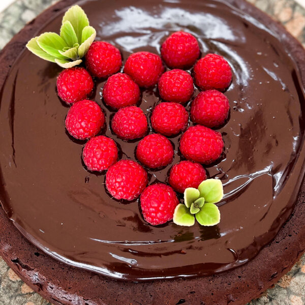 Flourless Chocolate Cake with Coconut Cream Ganache