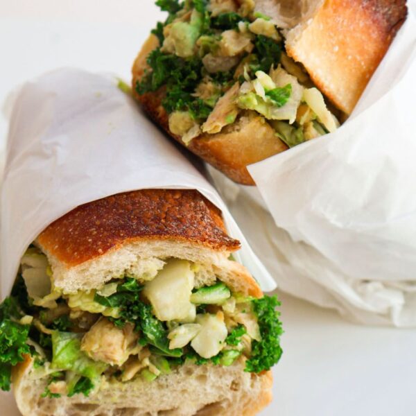 Chopped Chicken Kale Caesar Sandwich