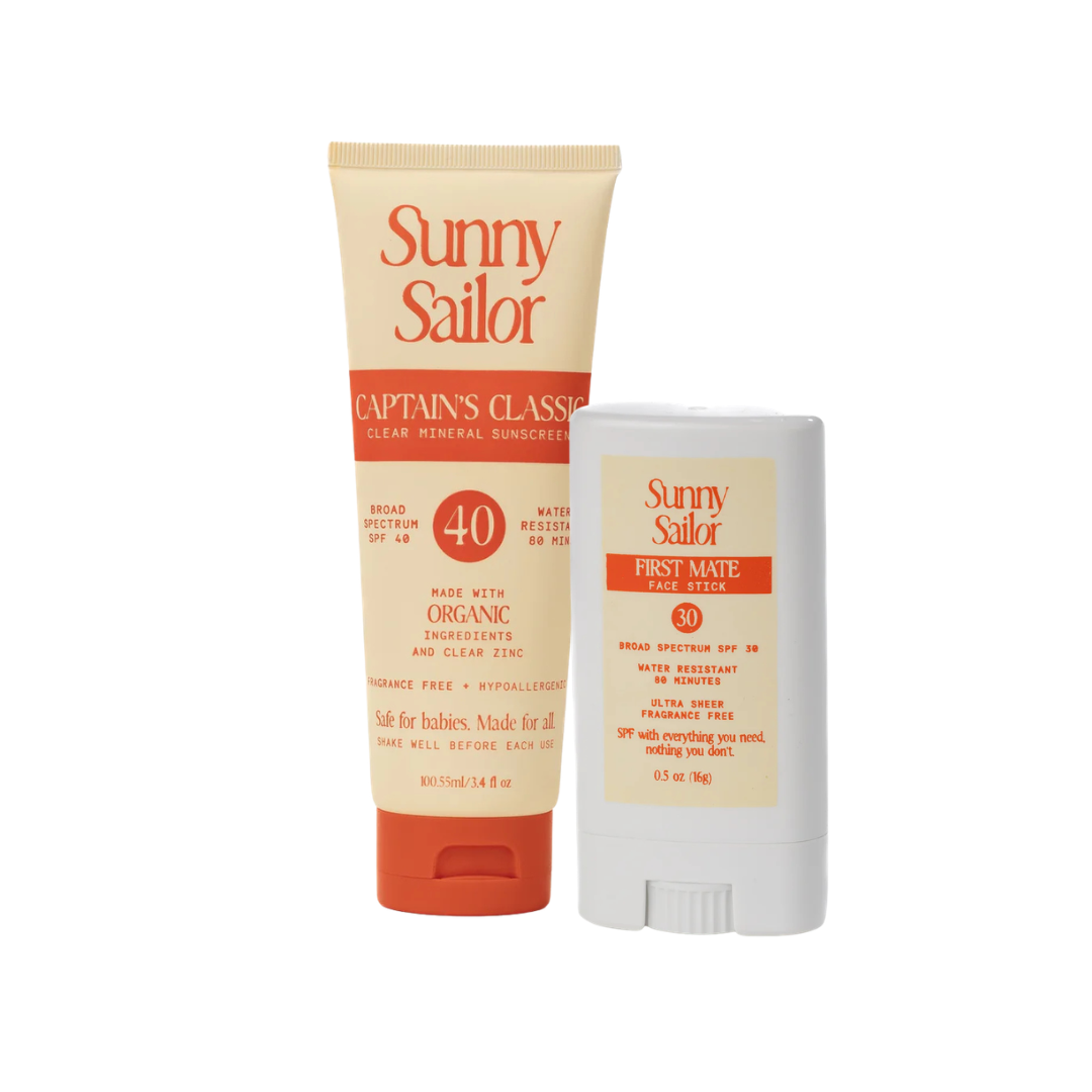 Shop Sunny Sailor Captain’s Classic Clear Mineral Lotion (SPF 40) + First Mate Face Stick (SPF 30)